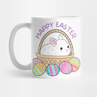 Happy easter a cute bunny in a basket Mug